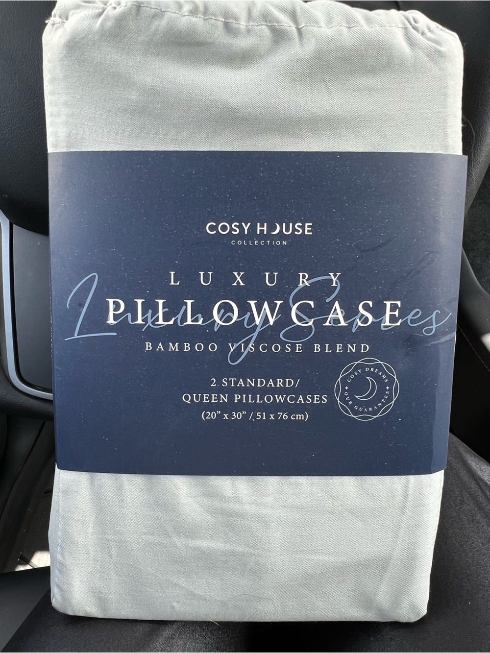 Cosy House Luxury Bamboo Viscose Pillowcases - light green (2 Pack)